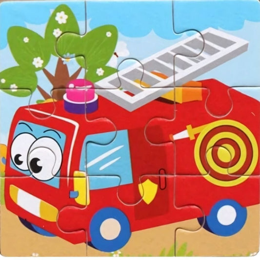 Puzzle - Camion pompier - 9 pièces