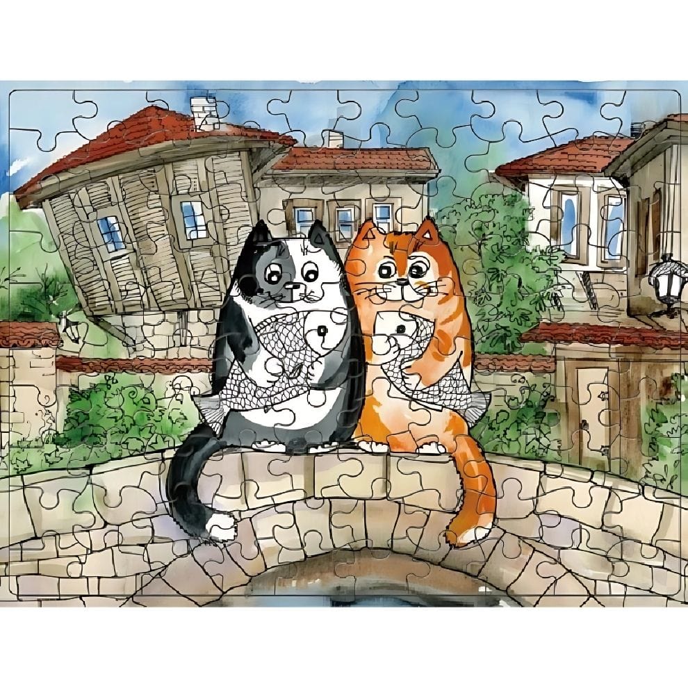 Puzzle - Fishing Cats - 100 pièces