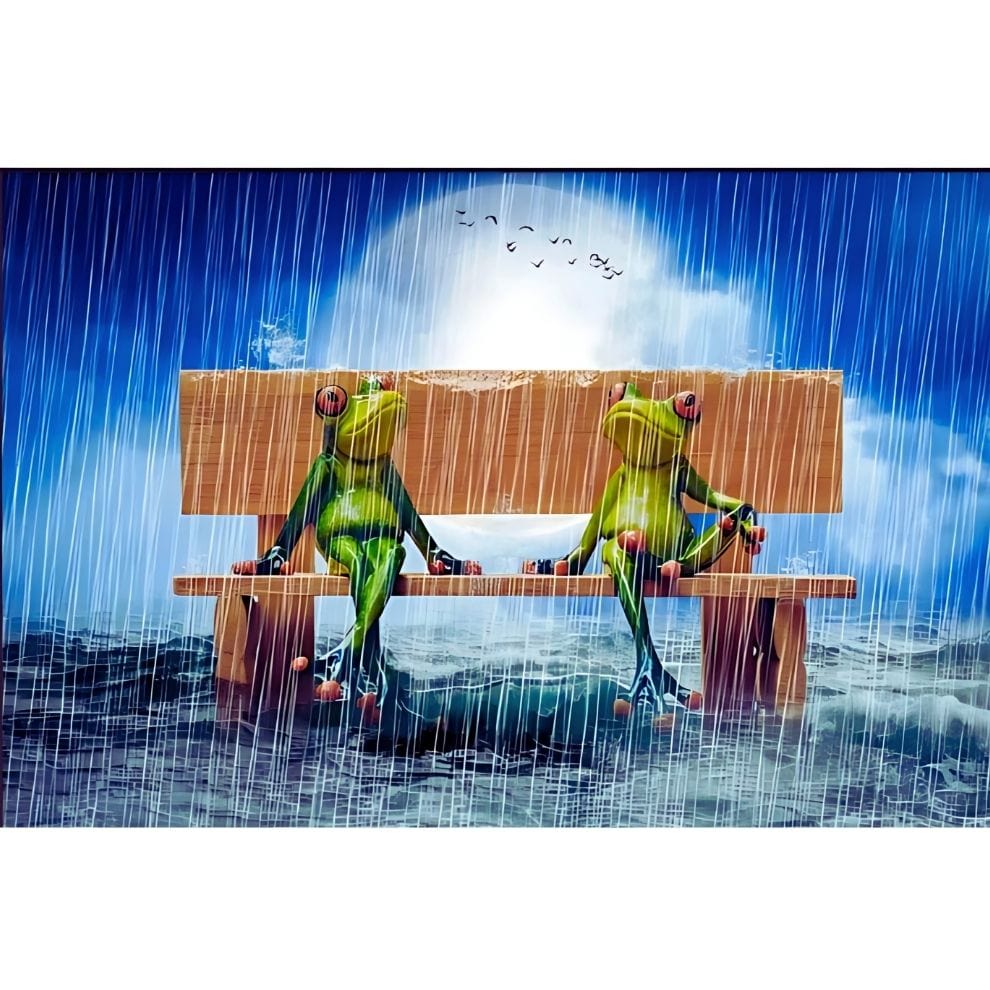 Puzzle - Frogs in the Rain - 100 pièces