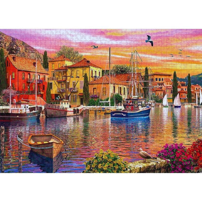 Puzzle - Mediterranean Harbor - 1000 pièces