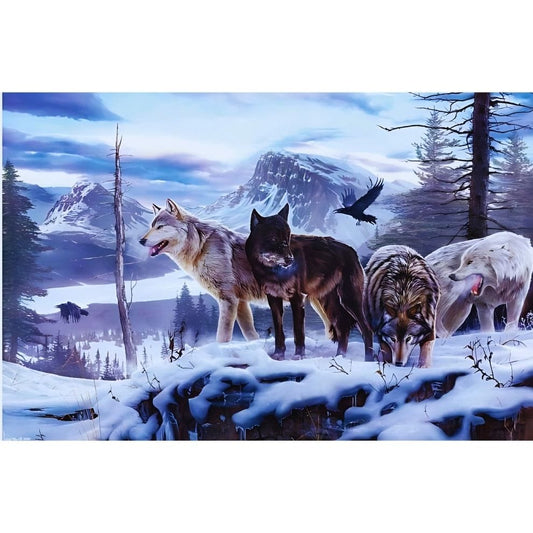 Puzzle - snow wolfs - 150 pièces